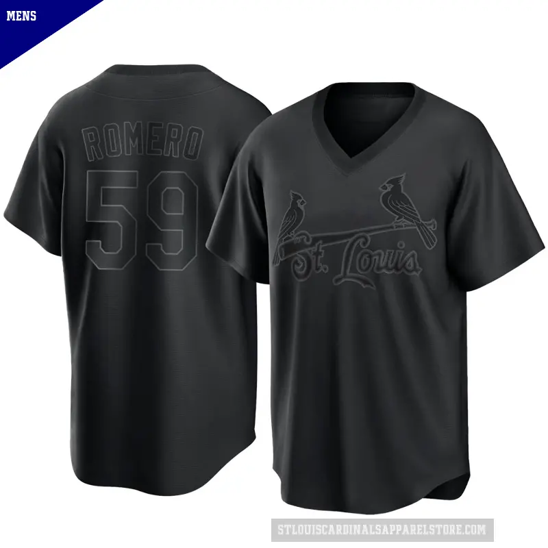 Men's No.59 JoJo Romero St. Louis Cardinals Black Replica Pitch Fashion Jersey