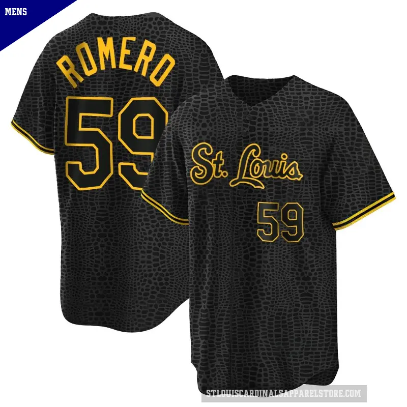 Men's No.59 JoJo Romero St. Louis Cardinals Black Replica Snake Skin City Jersey