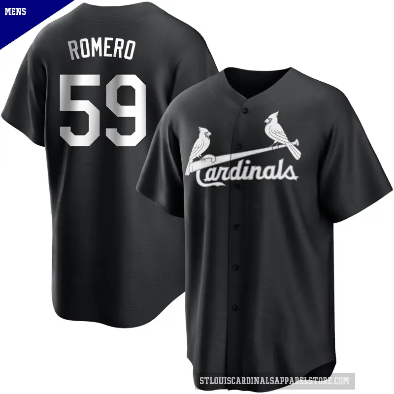 Men's No.59 JoJo Romero St. Louis Cardinals Black/White Replica Jersey