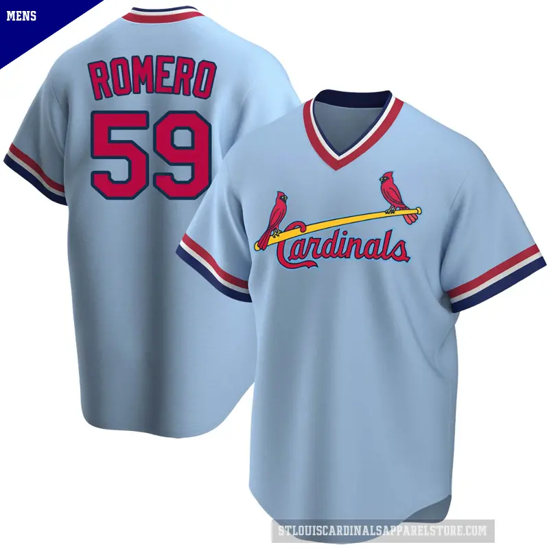 Men's No.59 JoJo Romero St. Louis Cardinals Light Blue Replica Road Cooperstown Collection Jersey