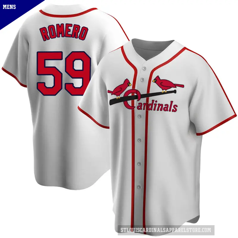 Men's No.59 JoJo Romero St. Louis Cardinals White Home Cooperstown Collection Jersey