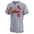 Men's No.61 Sem Robberse St. Louis Cardinals Gray Elite Road Jersey