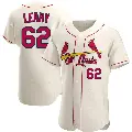 Men's No.62 Kyle Leahy St. Louis Cardinals Cream Authentic Alternate Jersey