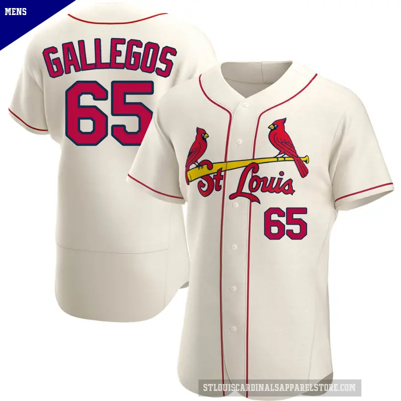 Men's No.65 Giovanny Gallegos St. Louis Cardinals Cream Authentic Alternate Jersey