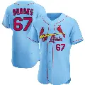 Men's No.67 Aaron Brooks St. Louis Cardinals Light Blue Authentic Alternate Jersey