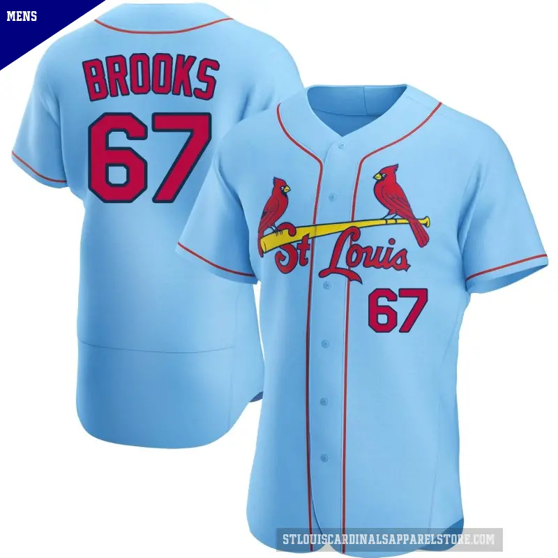Men's No.67 Aaron Brooks St. Louis Cardinals Light Blue Authentic Alternate Jersey