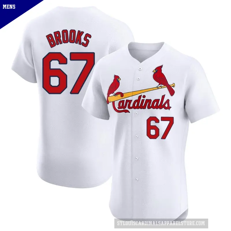Men's No.67 Aaron Brooks St. Louis Cardinals White Elite Home Jersey