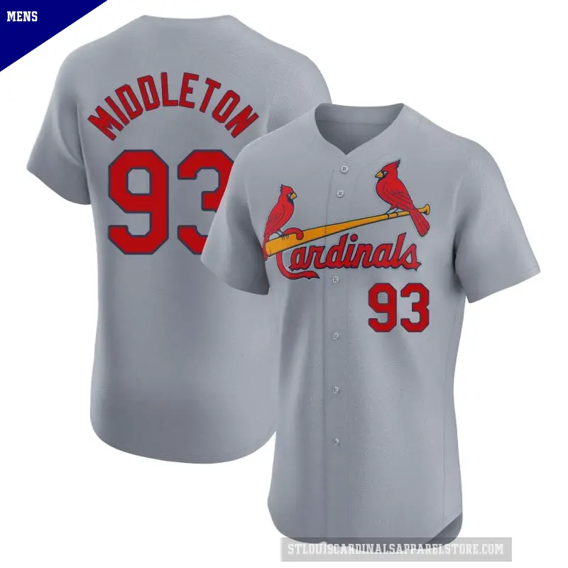 Men's No.93 Keynan Middleton St. Louis Cardinals Gray Elite Road Jersey