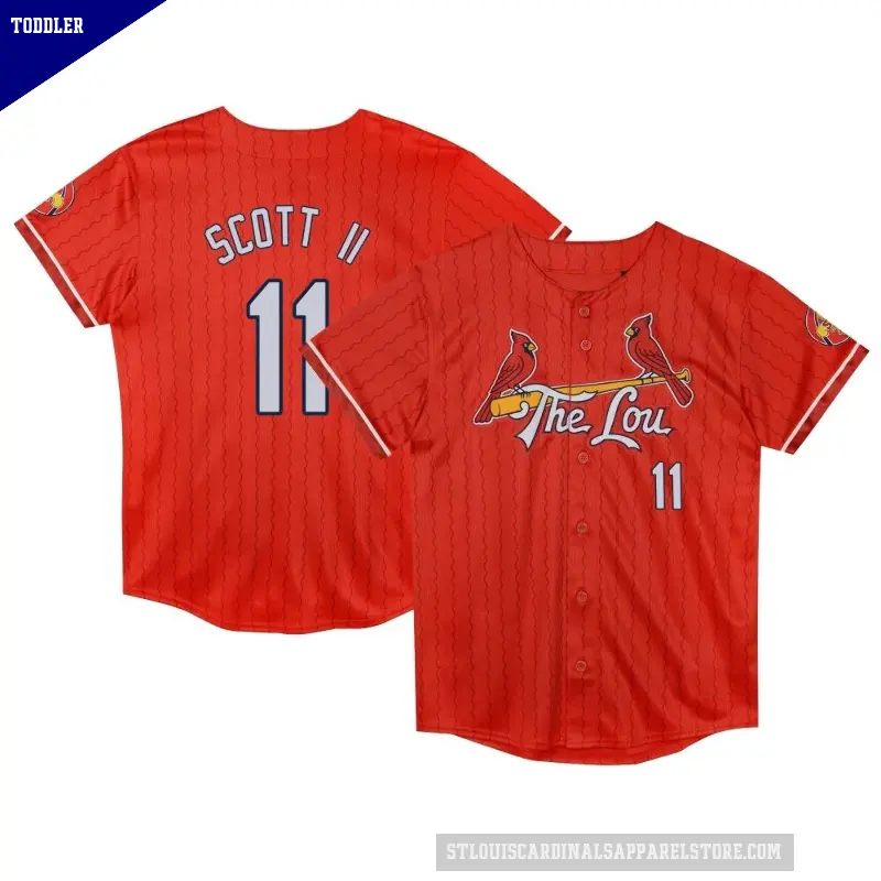 Toddler No.11 Victor Scott II St. Louis Cardinals Red Limited Preschool 2024 City Connect Jersey