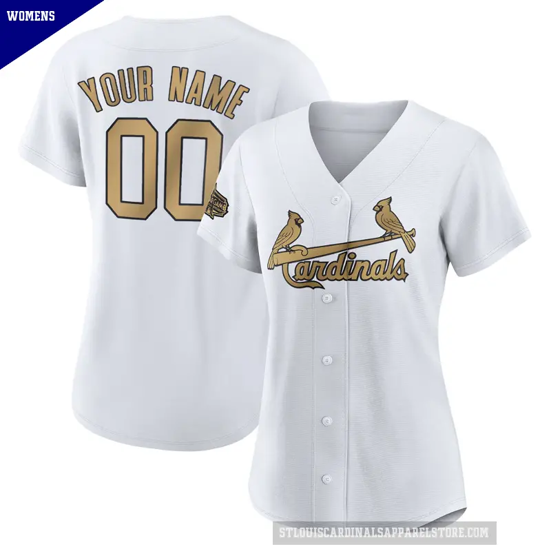 Women's No.00 Custom St. Louis Cardinals White Game Authentic 2022 All-Star Jersey