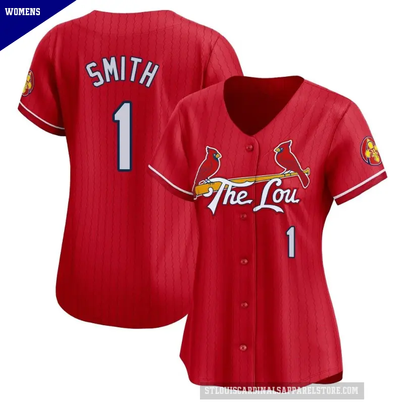 Women's No.1 Ozzie Smith St. Louis Cardinals Red Limited 2024 City Connect Jersey