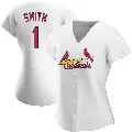 Women's No.1 Ozzie Smith St. Louis Cardinals White Authentic Home Jersey
