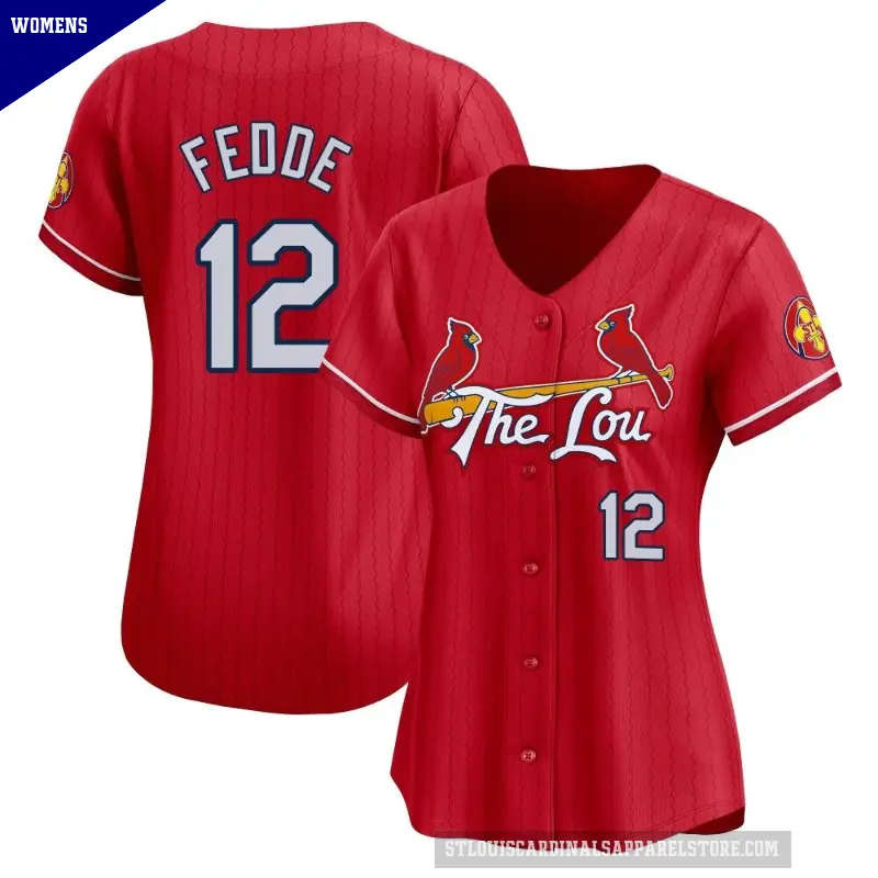 Women's No.12 Erick Fedde St. Louis Cardinals Red Limited 2024 City Connect Jersey