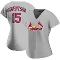 Women's No.15 Kramer Robertson St. Louis Cardinals Gray Replica Road Jersey