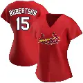 Women's No.15 Kramer Robertson St. Louis Cardinals Red Authentic Alternate Jersey