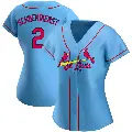 Women's No.2 Red Schoendienst St. Louis Cardinals Light Blue Authentic Alternate Jersey