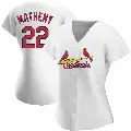 Women's No.22 Mike Matheny St. Louis Cardinals White Authentic Home Jersey