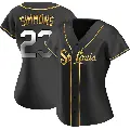 Women's No.23 Ted Simmons St. Louis Cardinals Gold Replica Black en Alternate Jersey