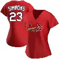 Women's No.23 Ted Simmons St. Louis Cardinals Red Authentic Alternate Jersey