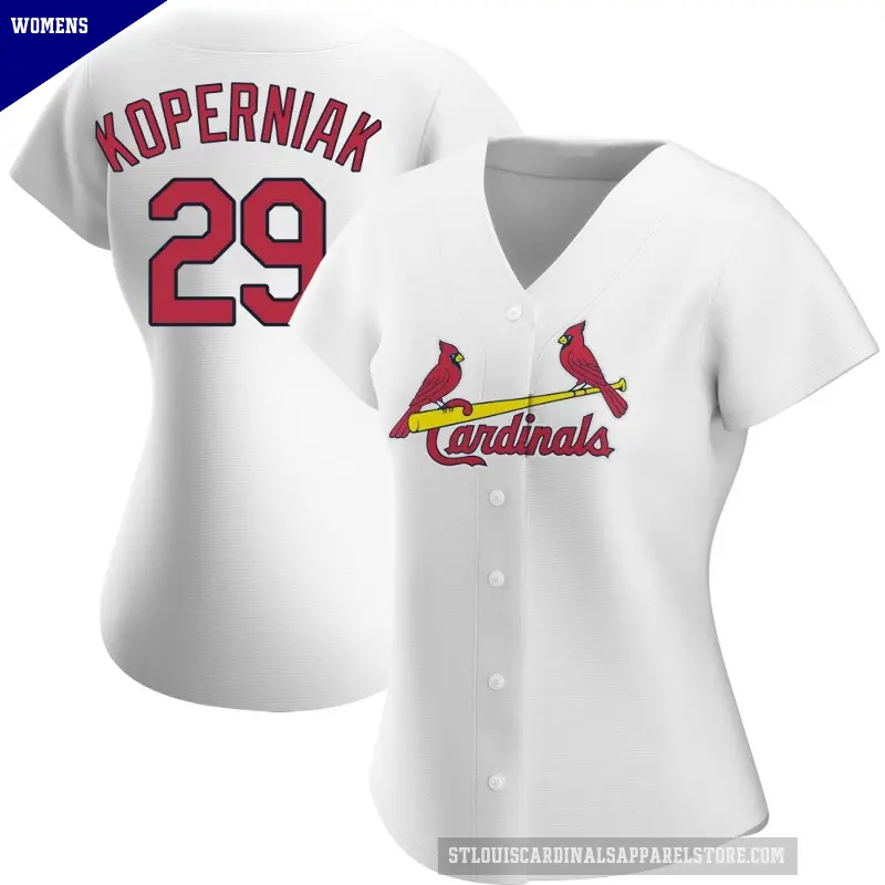 Women's No.29 Matt Koperniak St. Louis Cardinals White Authentic Home Jersey