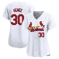 Women's No.30 Tink Hence St. Louis Cardinals White Limited Home Jersey