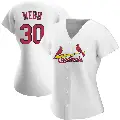 Women's No.30 Tyler Webb St. Louis Cardinals White Authentic Home Jersey