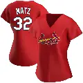 Women's No.32 Steven Matz St. Louis Cardinals Red Authentic Alternate Jersey