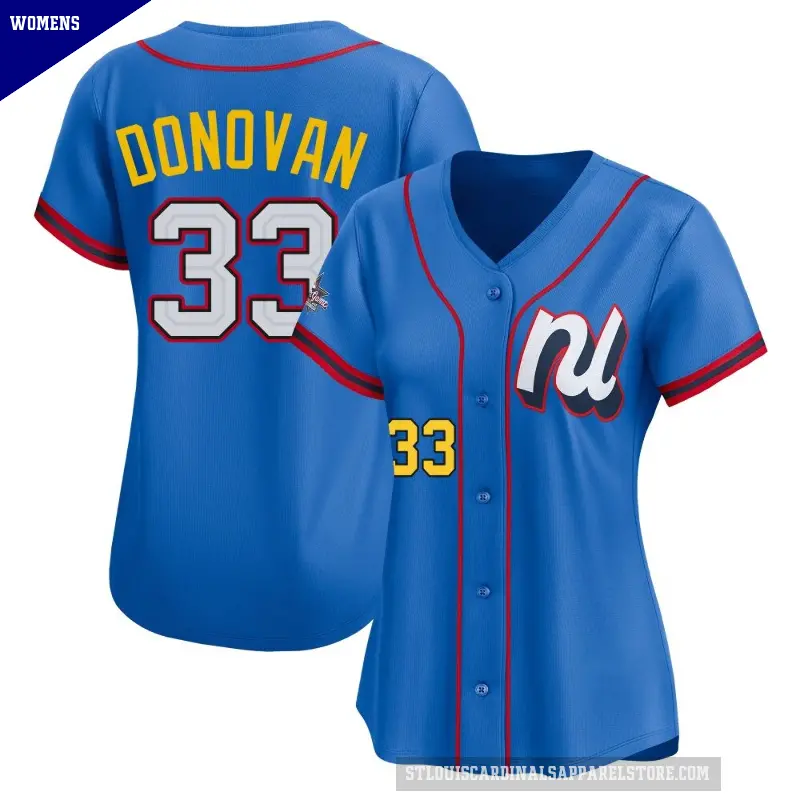 Women's No.33 Brendan Donovan St. Louis Cardinals Blue Limited National League 2025 All-Star Edition Jersey