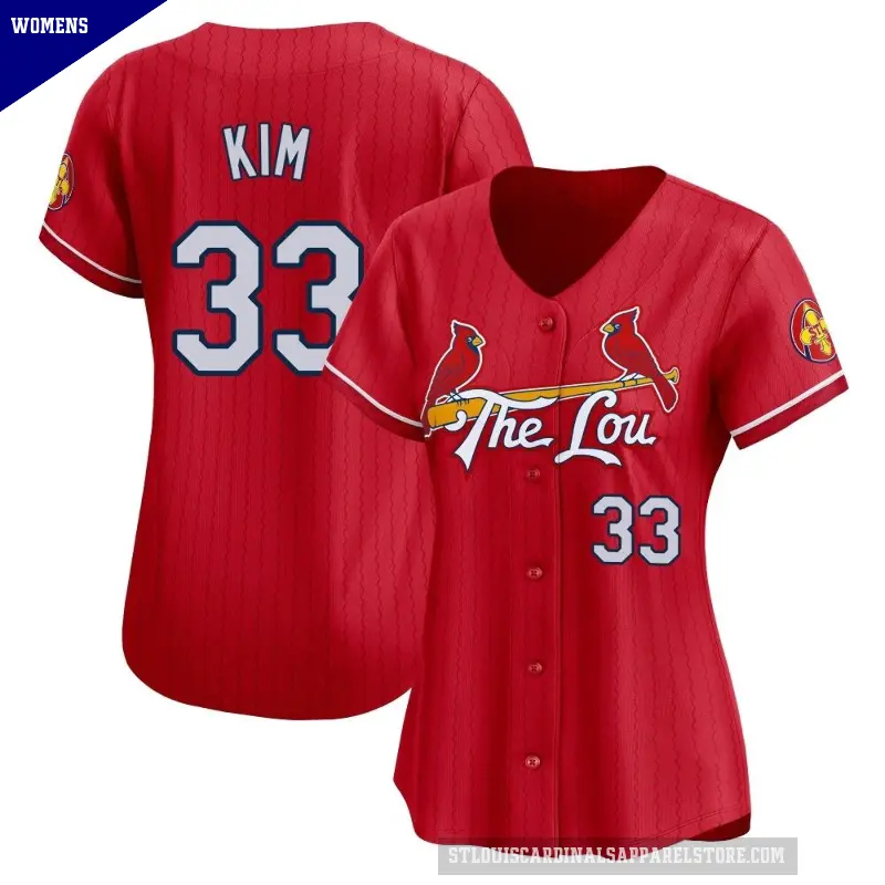 Women's No.33 Kwang Hyun Kim St. Louis Cardinals Red Limited 2024 City Connect Jersey
