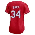 Women's No.34 J.A. Happ St. Louis Cardinals Red Limited 2024 City Connect Jersey