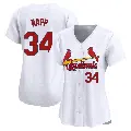 Women's No.34 J.A. Happ St. Louis Cardinals White Limited Home Jersey