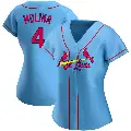 Women's No.4 Yadier Molina St. Louis Cardinals Light Blue Replica Alternate Jersey