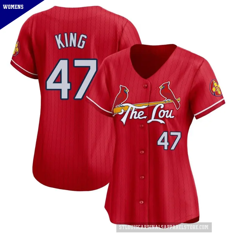 Women's No.47 John King St. Louis Cardinals Red Limited 2024 City Connect Jersey