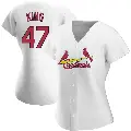 Women's No.47 John King St. Louis Cardinals White Authentic Home Jersey