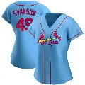 Women's No.49 Matthew Svanson St. Louis Cardinals Light Blue Authentic Alternate Jersey