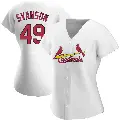 Women's No.49 Matthew Svanson St. Louis Cardinals White Replica Home Jersey