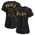 Women's No.5 Albert Pujols St. Louis Cardinals Black Authentic Snake Skin City Jersey
