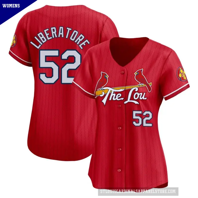 Women's No.52 Matthew Liberatore St. Louis Cardinals Red Limited 2024 City Connect Jersey