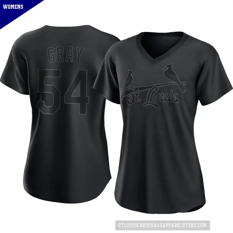 Women's No.54 Sonny Gray St. Louis Cardinals Black Authentic Pitch Fashion Jersey