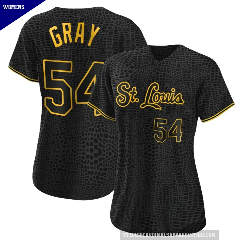 Women's No.54 Sonny Gray St. Louis Cardinals Black Authentic Snake Skin City Jersey