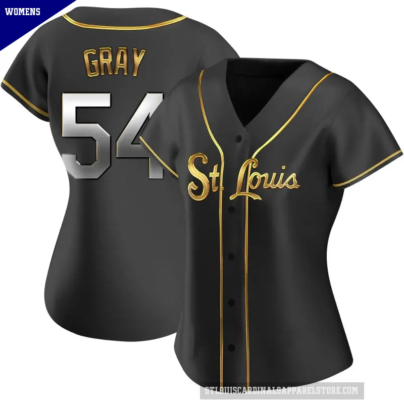 Women's No.54 Sonny Gray St. Louis Cardinals Gold Replica Black en Alternate Jersey