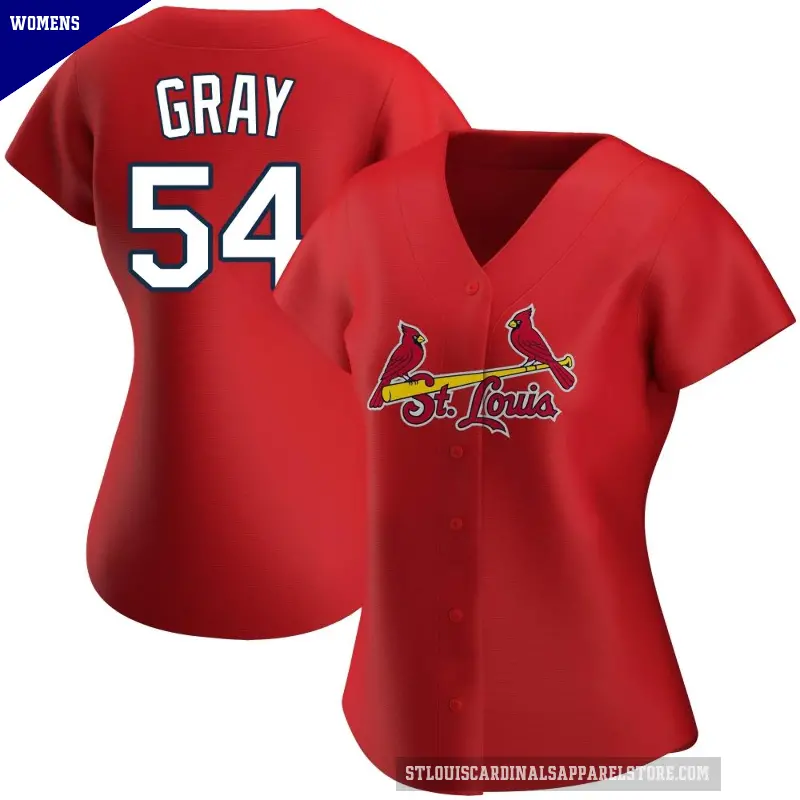 Women's No.54 Sonny Gray St. Louis Cardinals Red Authentic Alternate Jersey