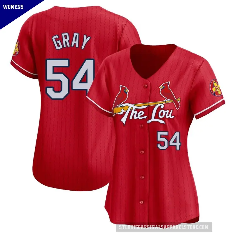 Women's No.54 Sonny Gray St. Louis Cardinals Red Limited 2024 City Connect Jersey
