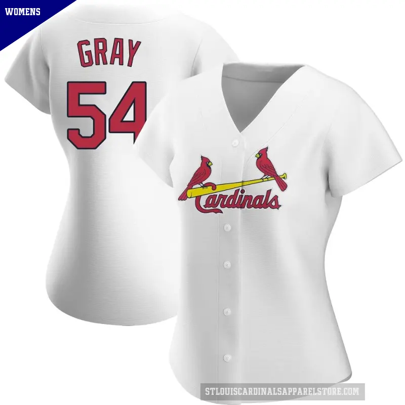 Women's No.54 Sonny Gray St. Louis Cardinals White Authentic Home Jersey