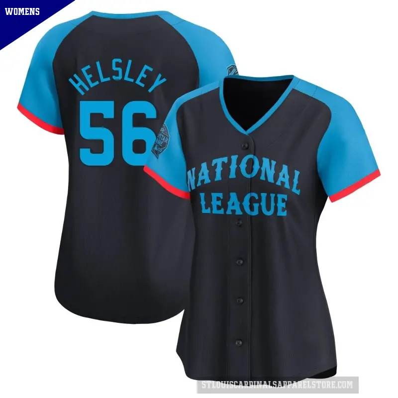 Women's No.56 Ryan Helsley St. Louis Cardinals Navy Limited National League 2024 All-Star Game Jersey