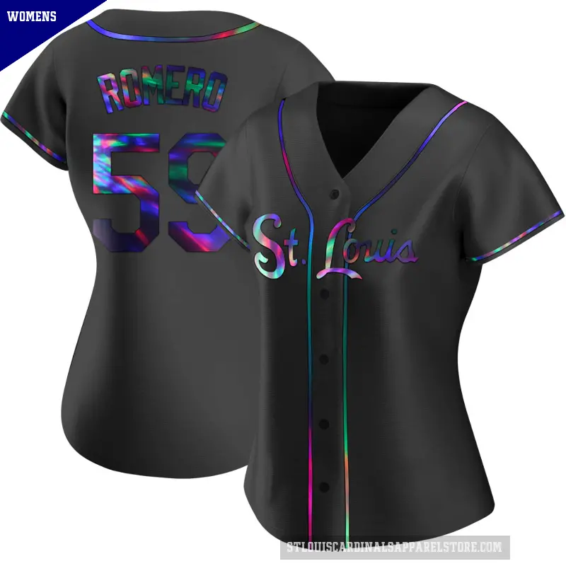 Women's No.59 JoJo Romero St. Louis Cardinals Black Replica Holographic Alternate Jersey