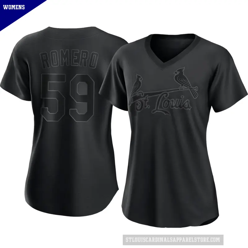 Women's No.59 JoJo Romero St. Louis Cardinals Black Replica Pitch Fashion Jersey