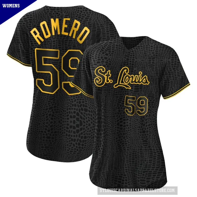 Women's No.59 JoJo Romero St. Louis Cardinals Black Replica Snake Skin City Jersey