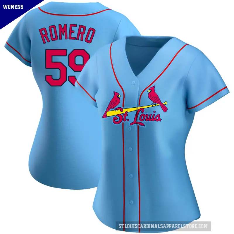 Women's No.59 JoJo Romero St. Louis Cardinals Light Blue Authentic Alternate Jersey