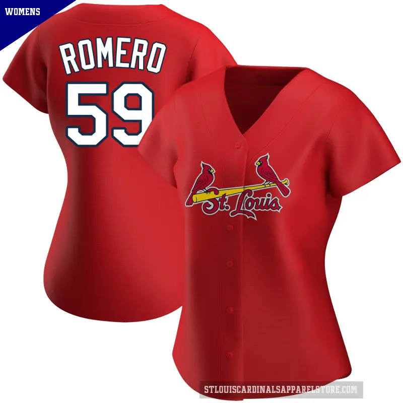 Women's No.59 JoJo Romero St. Louis Cardinals Red Authentic Alternate Jersey